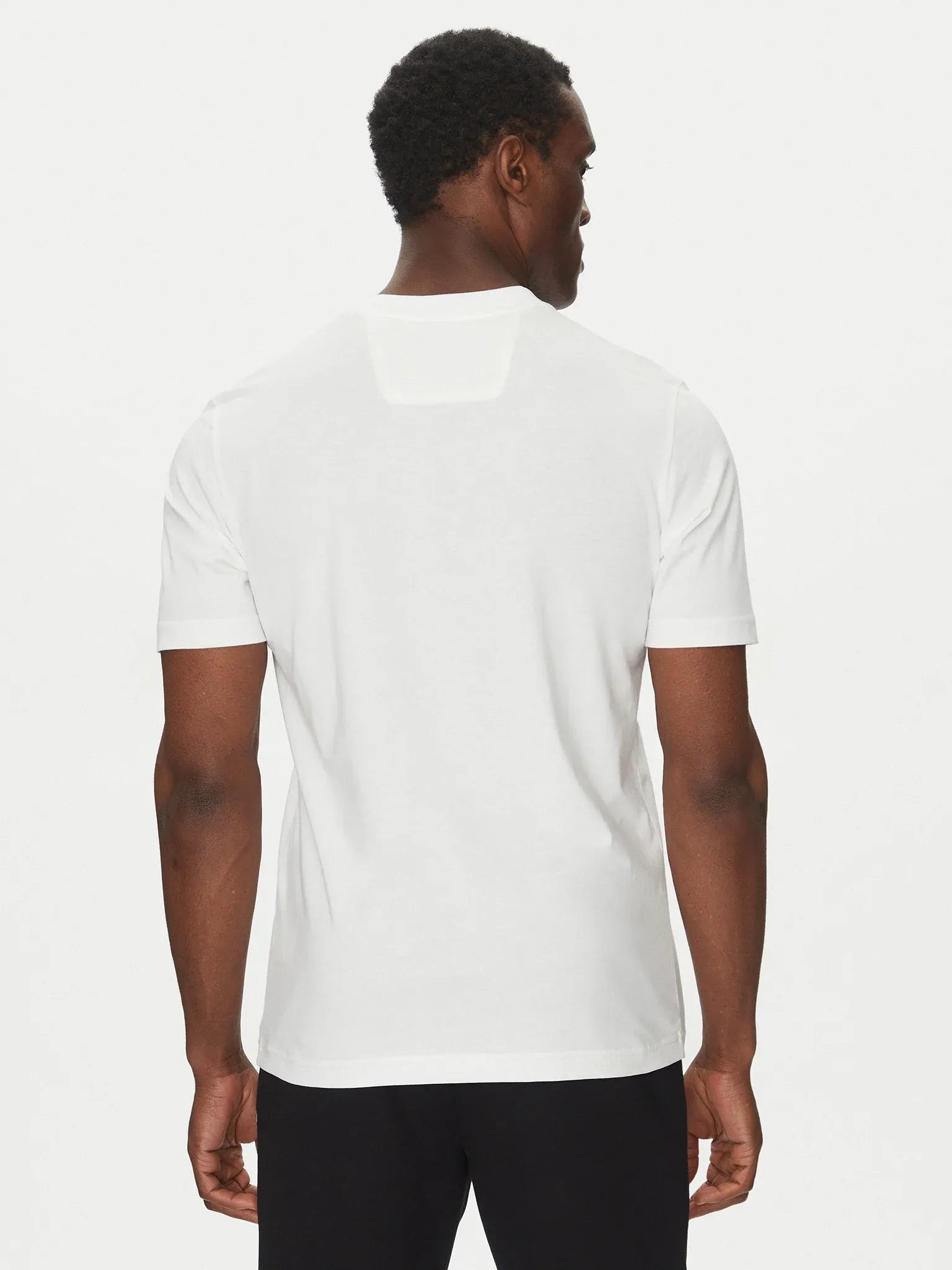 Boss T Shirt Tee Logo Rib White Branco_shot3