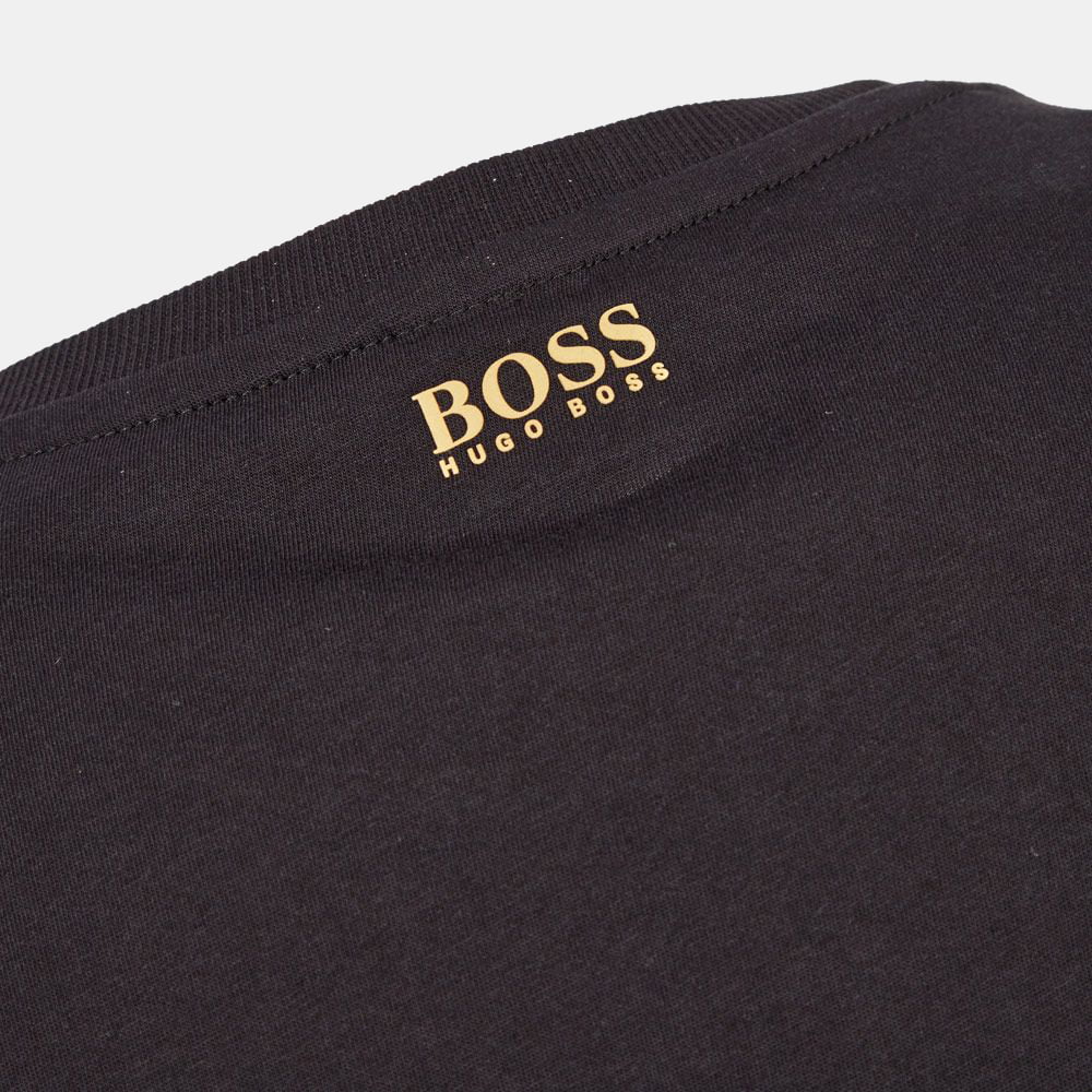 Boss T Shirt Tee1 Embroy Blk Gold Preto Ouro Shot9