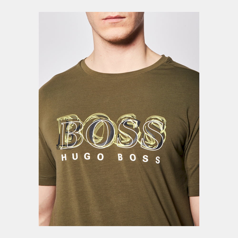 Boss T Shirt Tee4 50424073 Dk.green Verde Escuro Shot4