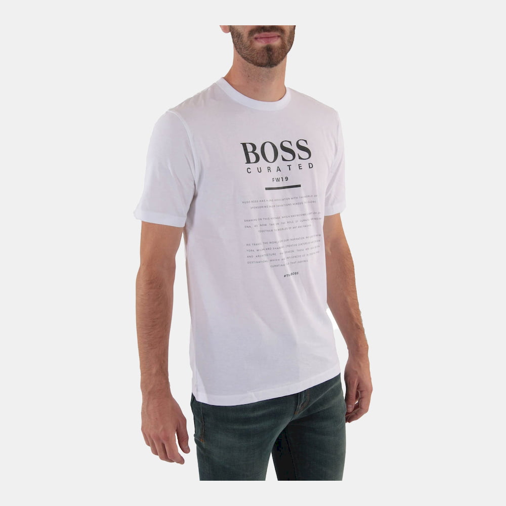 Boss T Shirt Tiburt140 White Branco Shot2