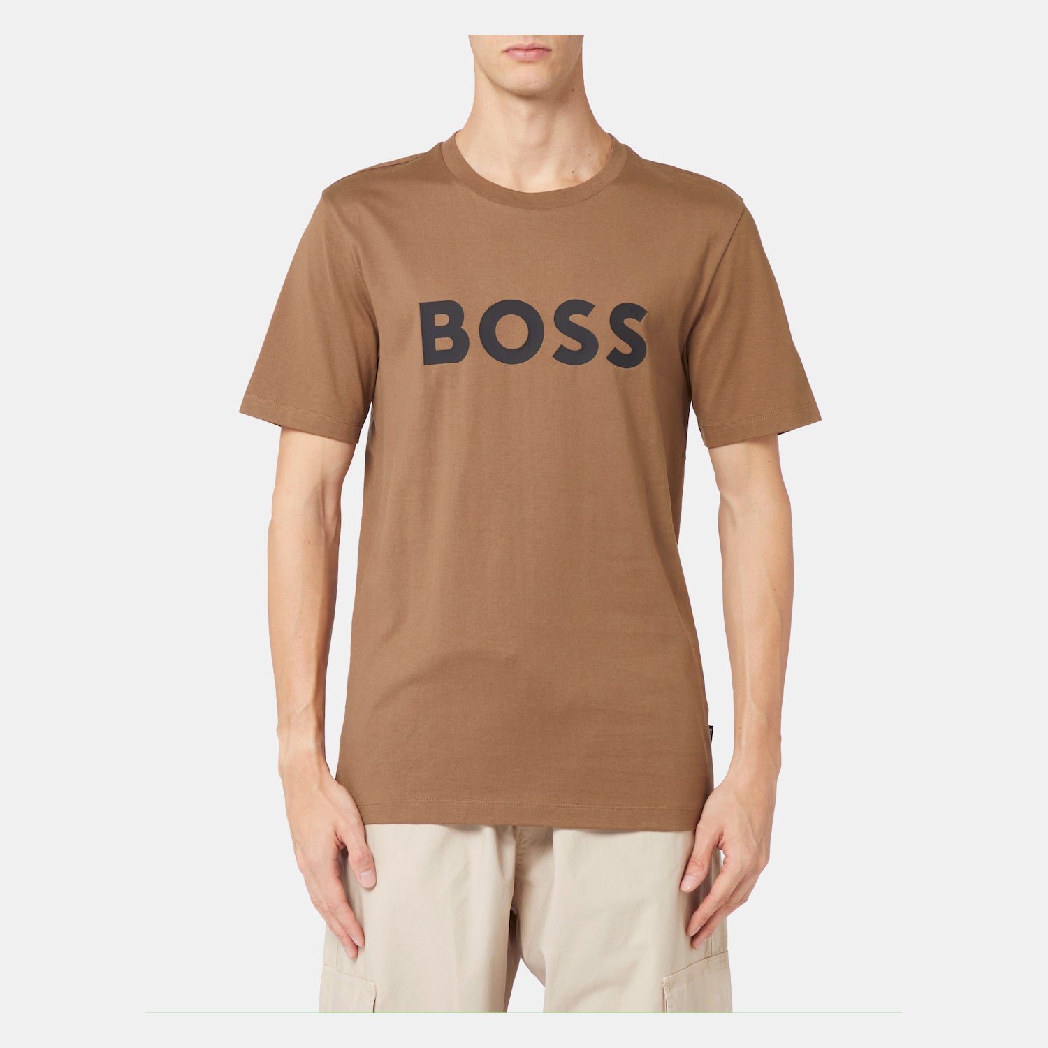 Boss T Shirt Tiburt354 Brown Castanho_shot1