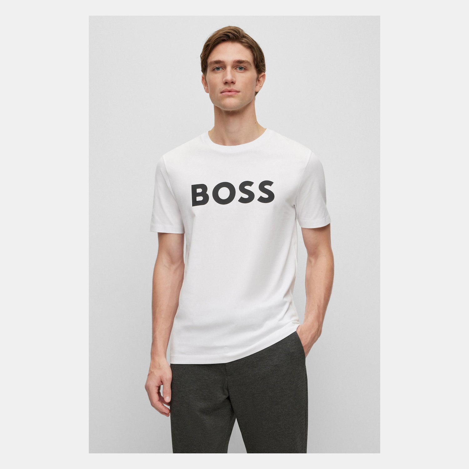 Boss T Shirt Tiburt354 White Branco_shot2