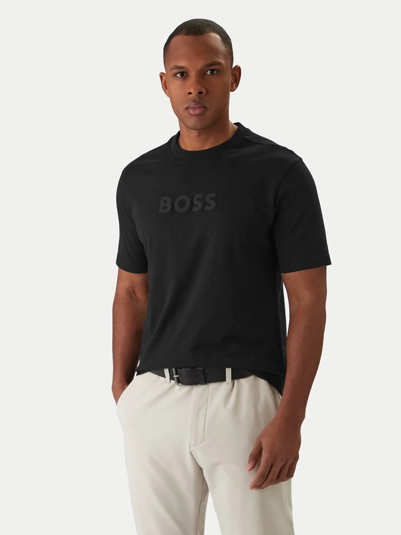 Boss T Shirt Ts Logo Black Preto_shot1