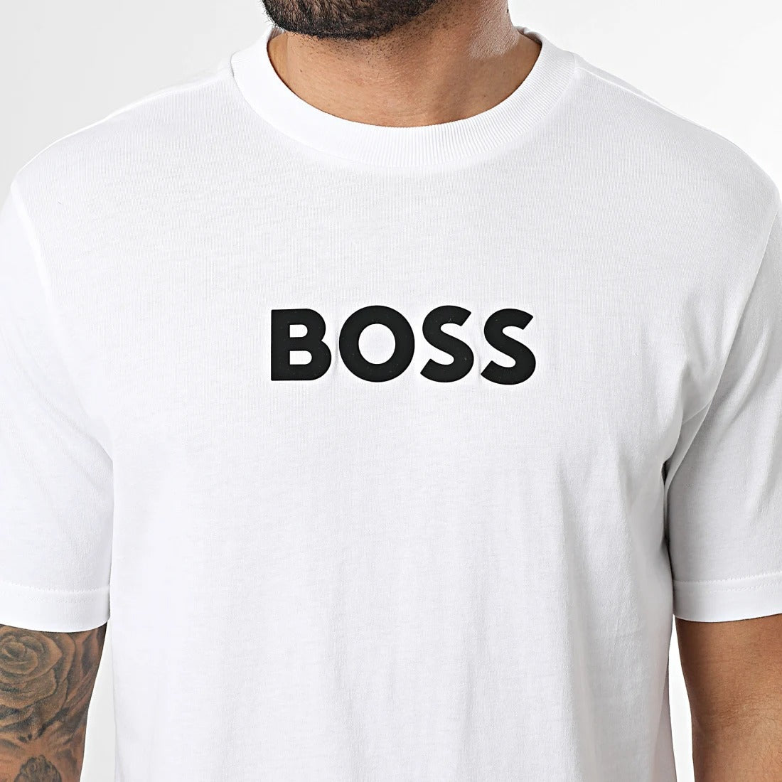 Boss T Shirt Ts Logo White Branco_shot2