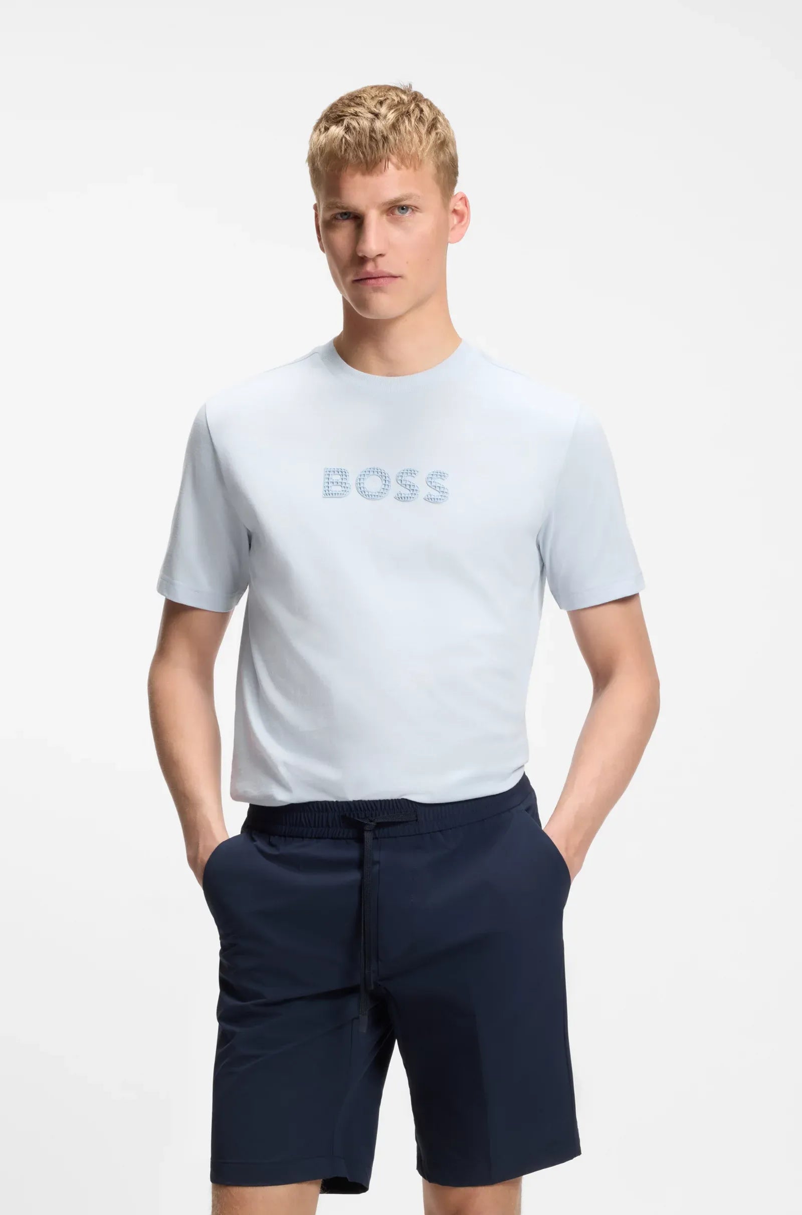 Boss T Shirt Ts Terrace Log Blue Azul_shot1