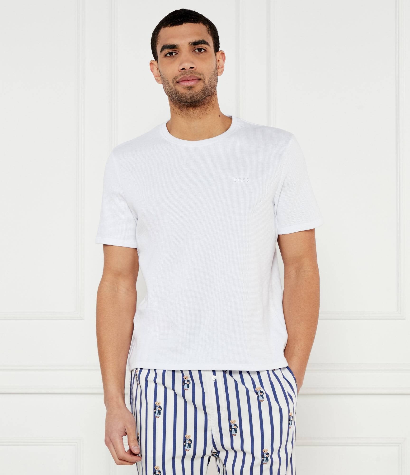 Boss T Shirt Waffle T Shirt White Branco_shot3