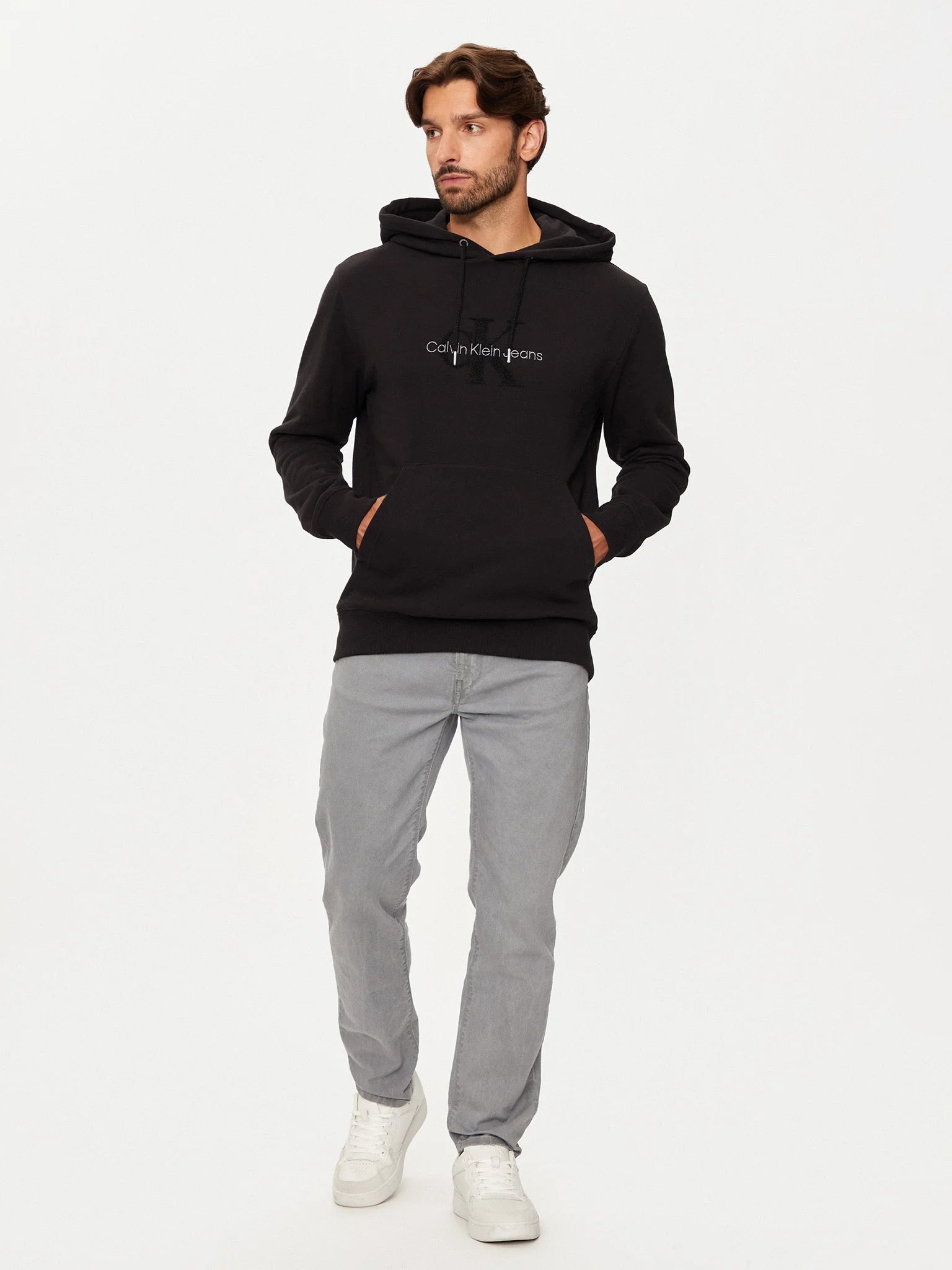 Calvin Klein Camisola Hoodie J30j326637 Black Preto_shot2