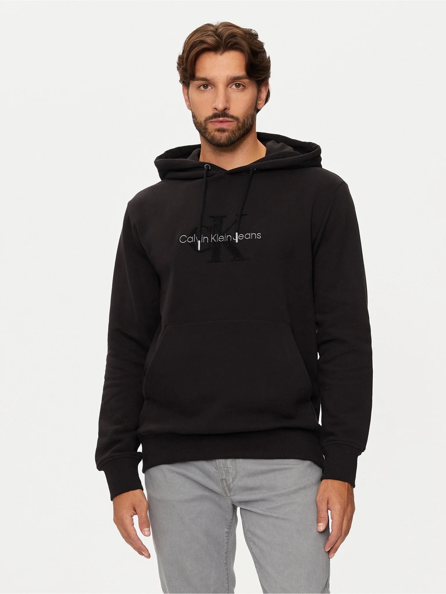 Calvin Klein Camisola Hoodie J30j326637 Black Preto_shot5