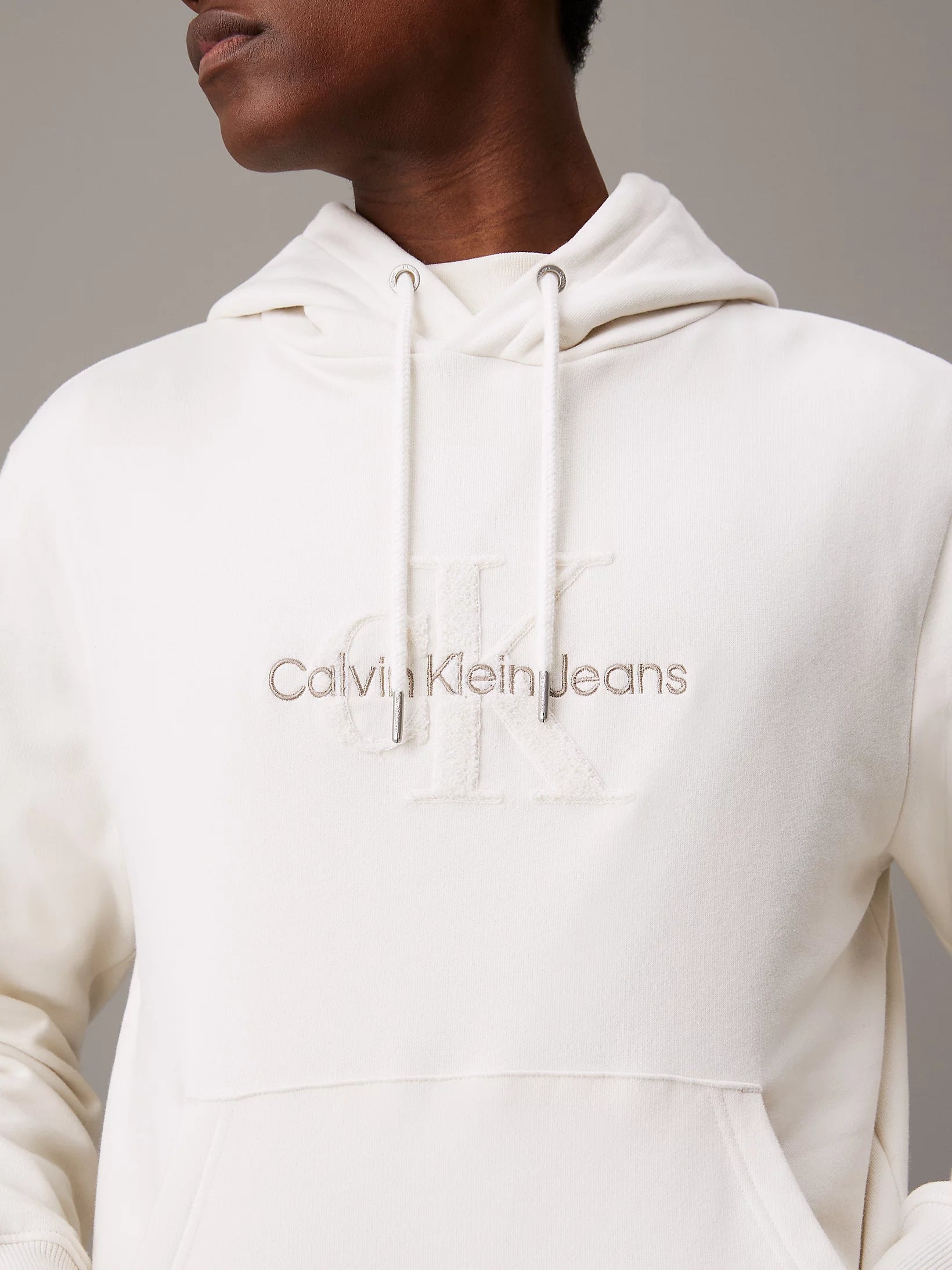 Calvin Klein Camisola Hoodie J30j326637 Ivory Ivory_shot2