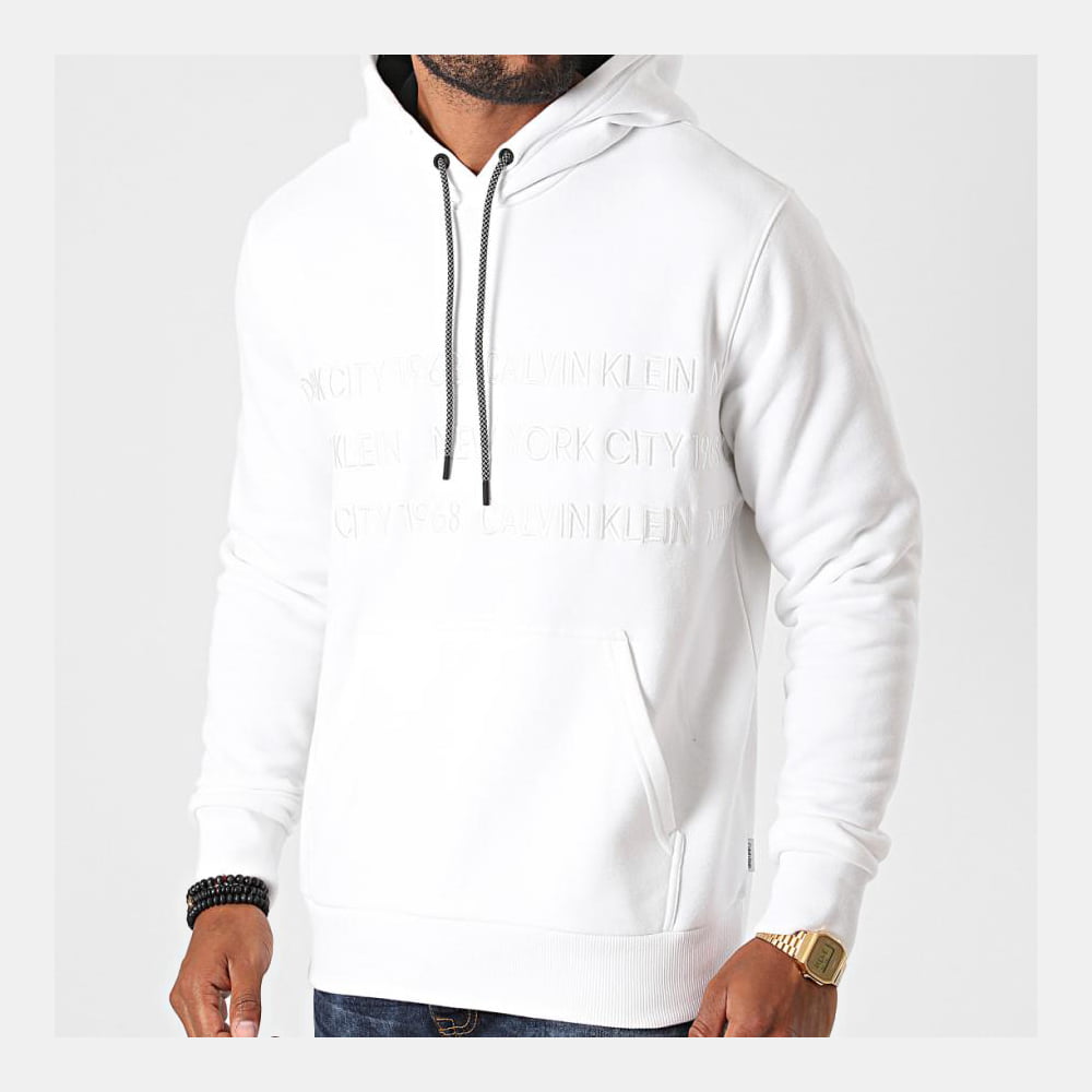 Calvin Klein Camisola Hoodie K10k105720 White Branco Shot3