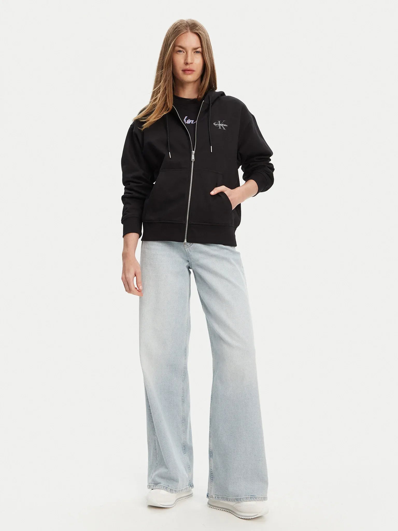 Calvin Klein Camisola Hoodie Lv047b270g Black Preto_shot2