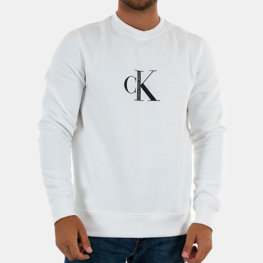 Calvin Klein Camisola Sweat J30j321900 White Branco Shot1