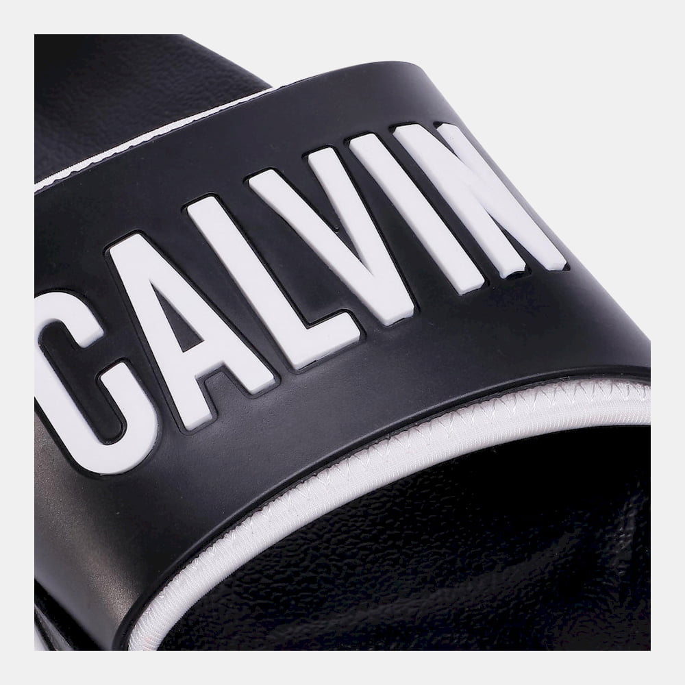 Calvin Klein Chinelos Slippers K9uk014044 Blk White Preto Branco Shot10