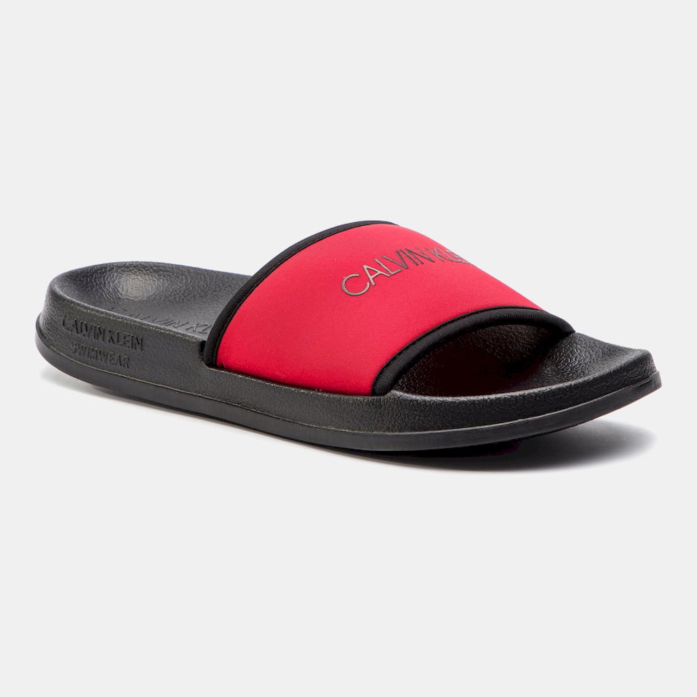 Calvin klein flip flops on sale red