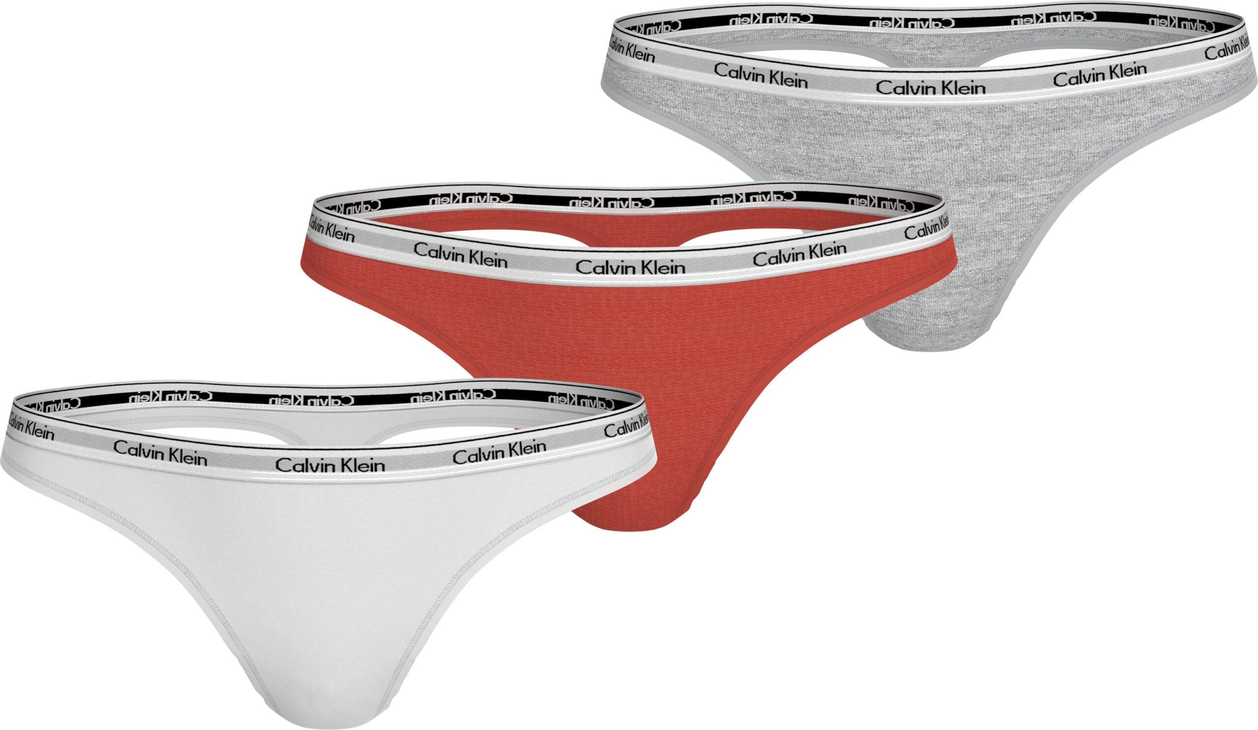 Calvin Klein Cueca Thong Qd5209e Grey Red Cinza Vermelho_shot2