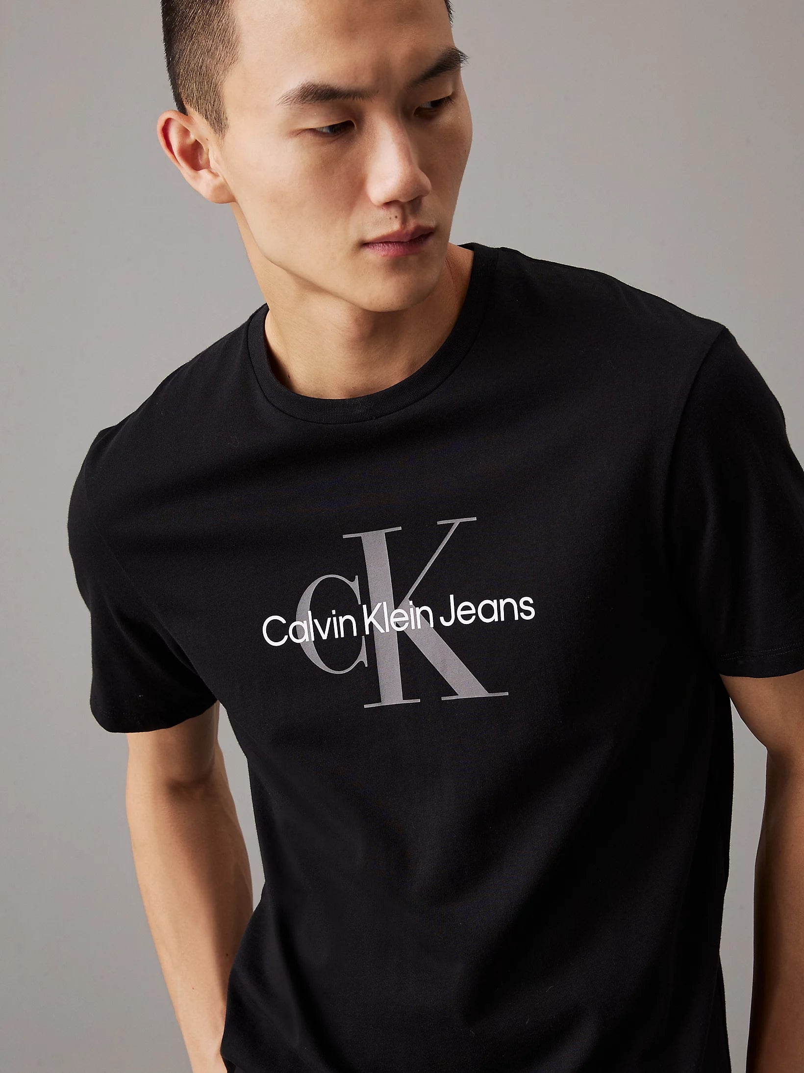 Calvin Klein T Shirt 00040em286 Blk Gry Preto Cinza_shot3