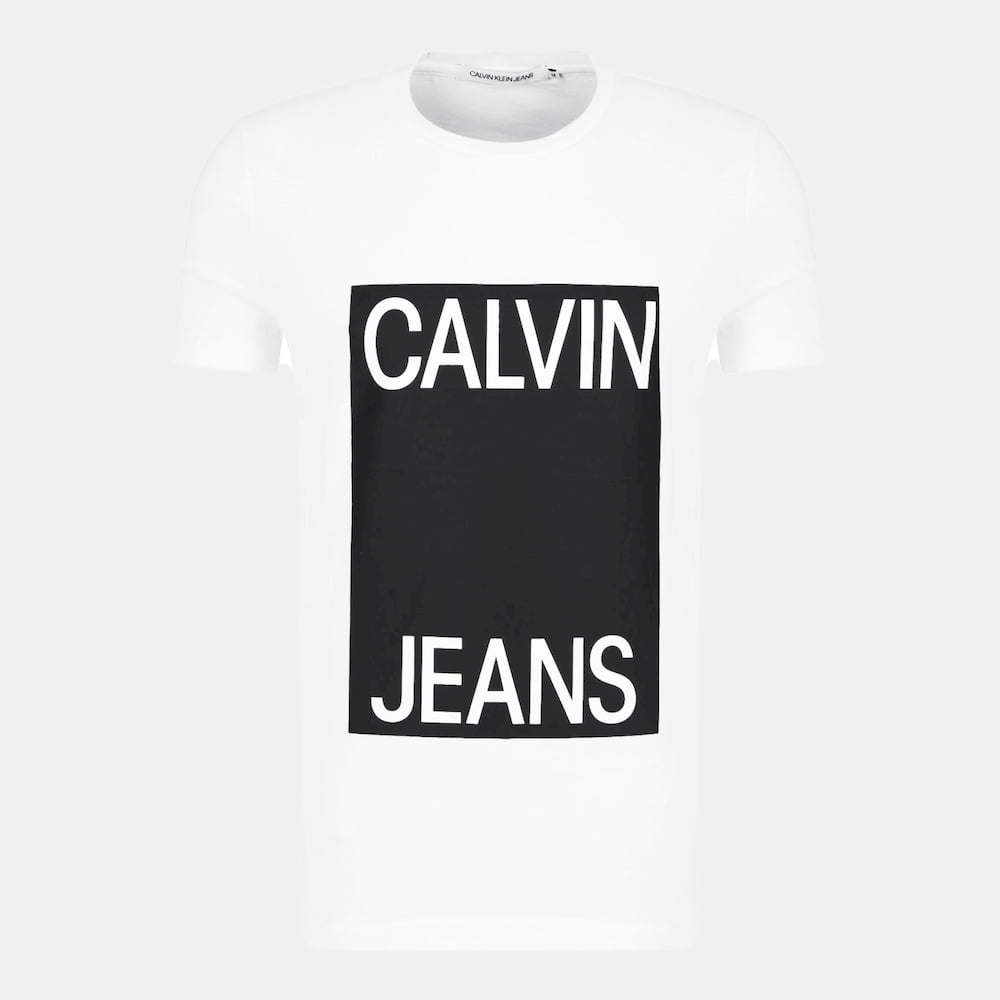 Calvin Klein T Shirt J30j309839 Whi Black Branco Preto Shot4