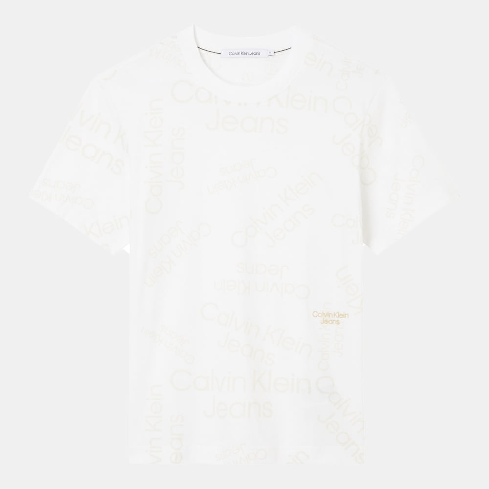 Calvin Klein T Shirt J30j320200 White Beig Branco Beige Shot2