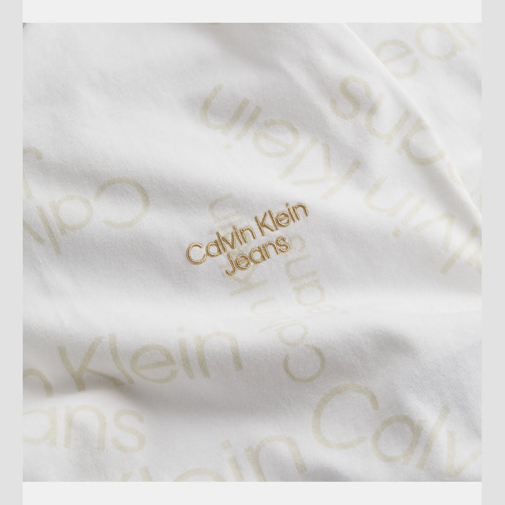 Calvin Klein T Shirt J30j320200 White Beig Branco Beige Shot7