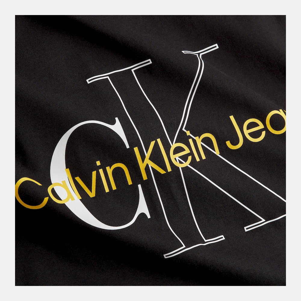 Calvin Klein T Shirt J30j320717 Blk Yellow Preto Amarelo Shot4
