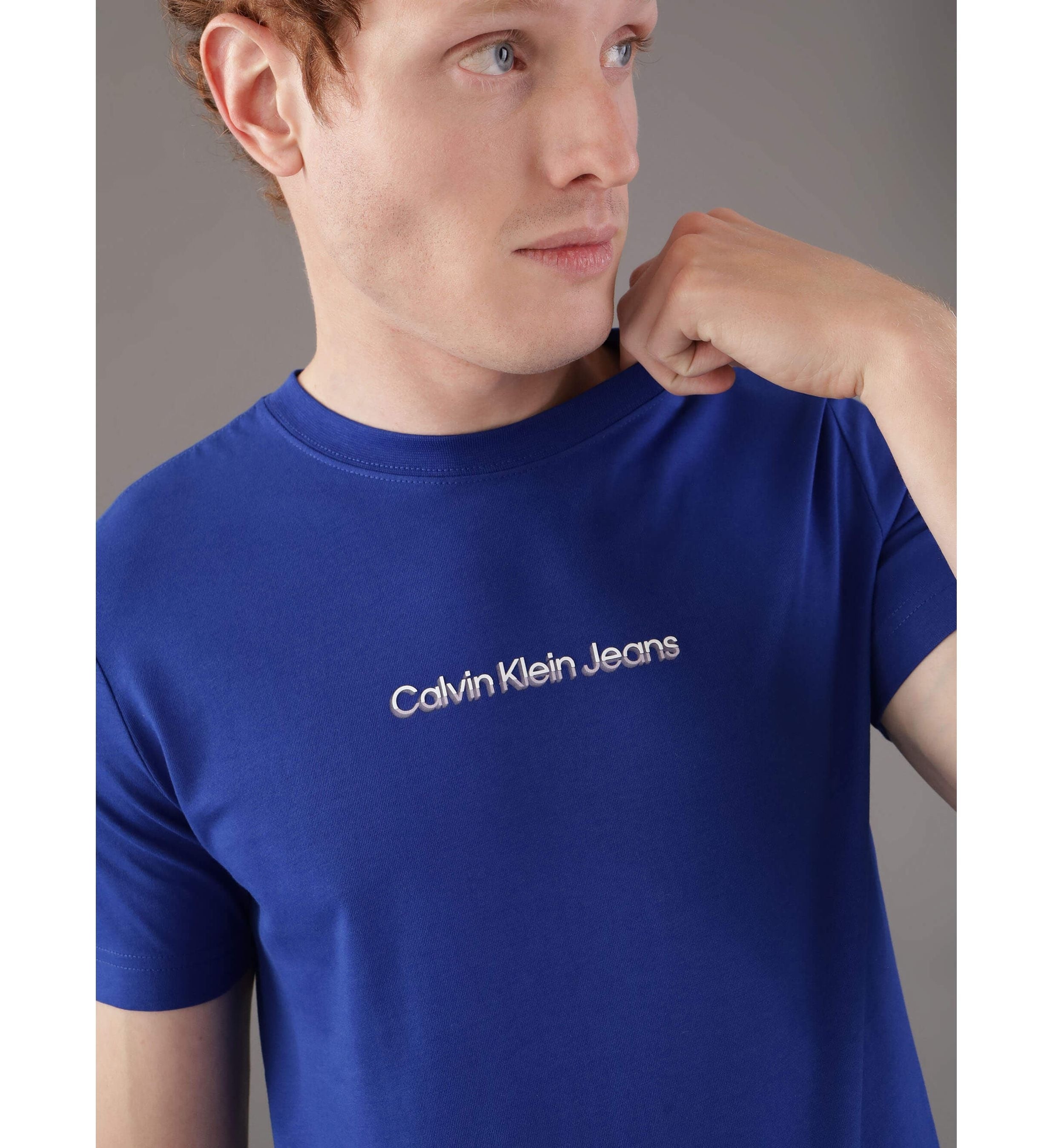 Calvin Klein T Shirt J30j325676 Royal Blue Azul Royal_shot2