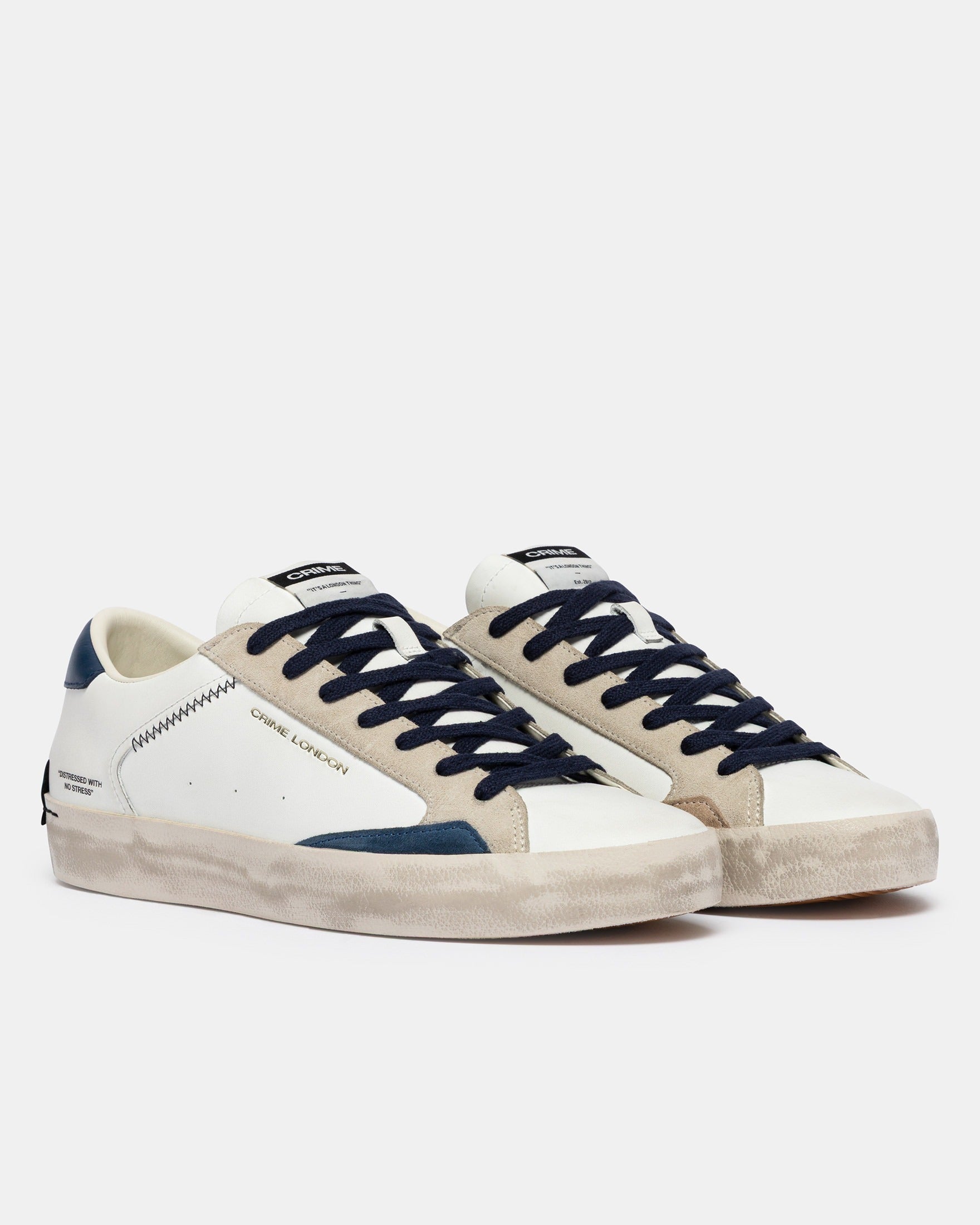 Crime London Sapatilhas Sneakers Shoes 19003pp8 Whi Blue Branco Azul_shot2