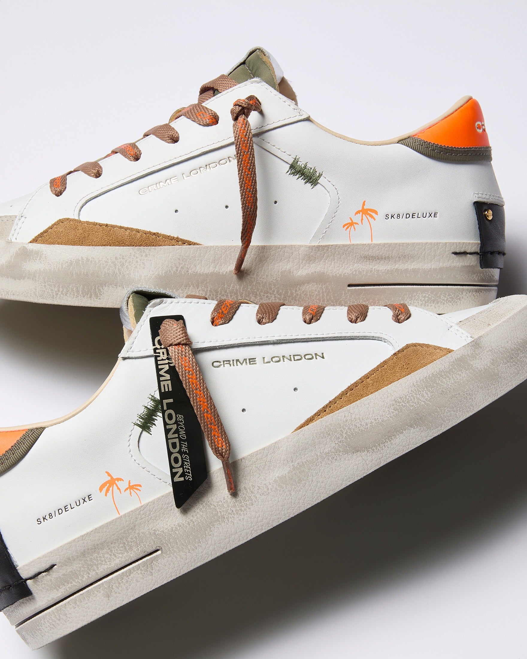 Crime London Sapatilhas Sneakers Shoes 19101pp8 White Oran Branco Laranja_shot8
