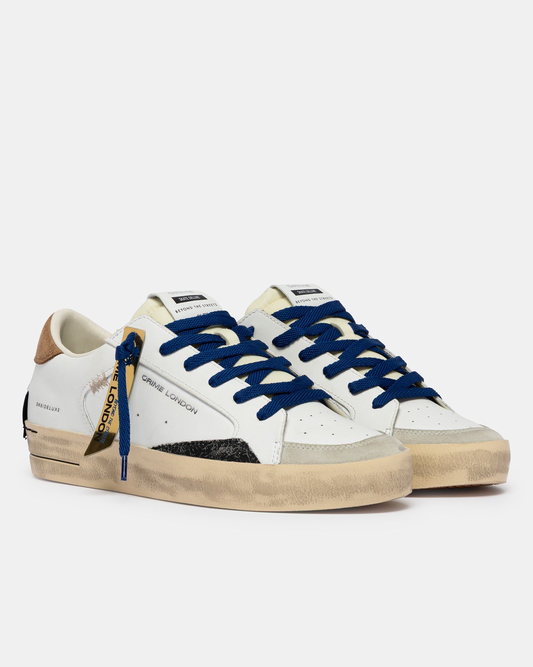 Crime London Sapatilhas Sneakers Shoes 19102pp8 Whi Brown Branco Castanho_shot2