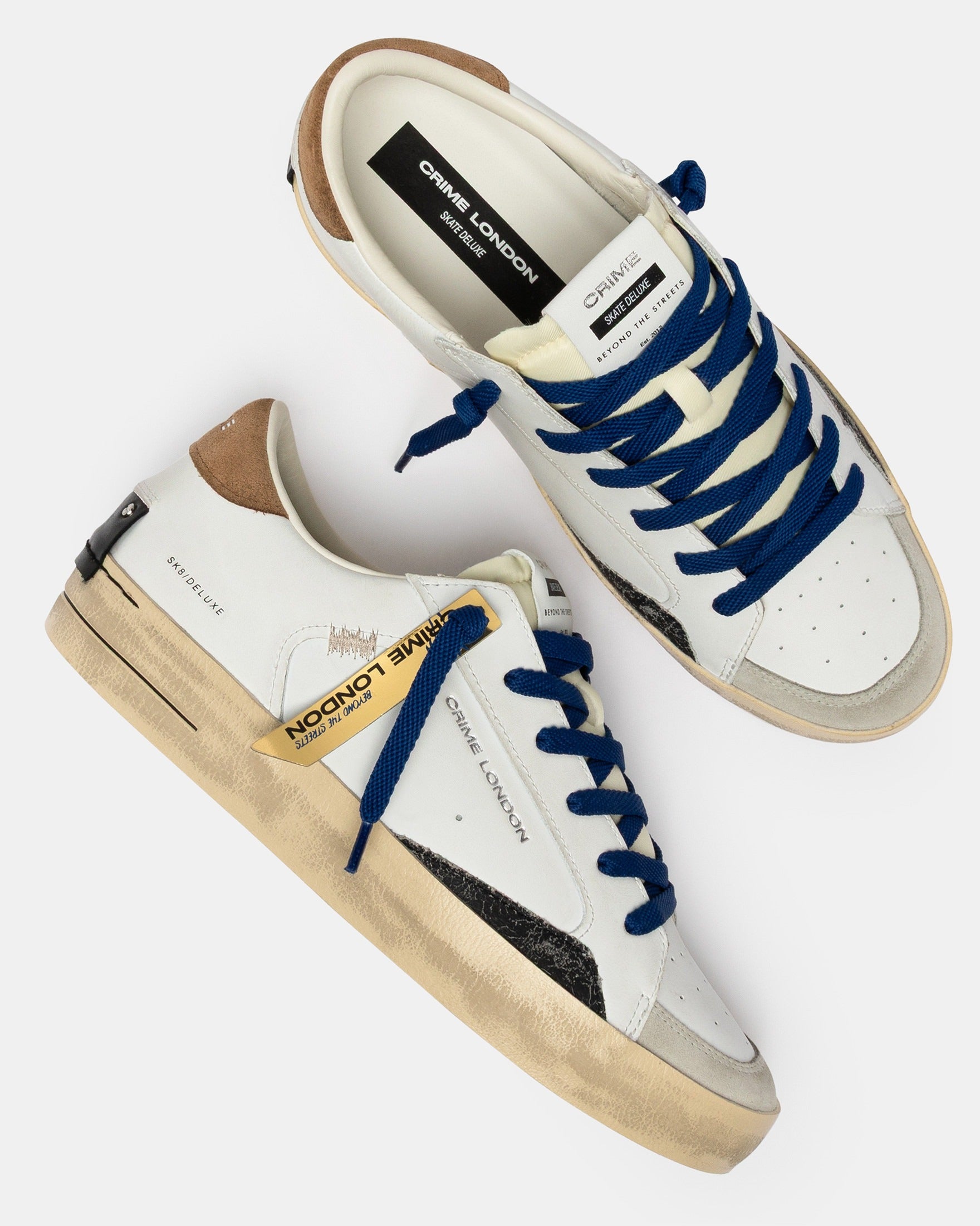 Crime London Sapatilhas Sneakers Shoes 19102pp8 Whi Brown Branco Castanho_shot5