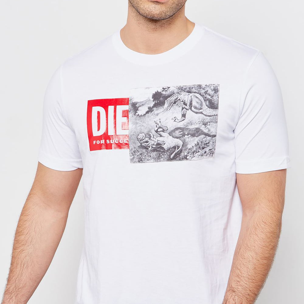 Diesel T Shirt 00siew 0091a White Branco Shot1