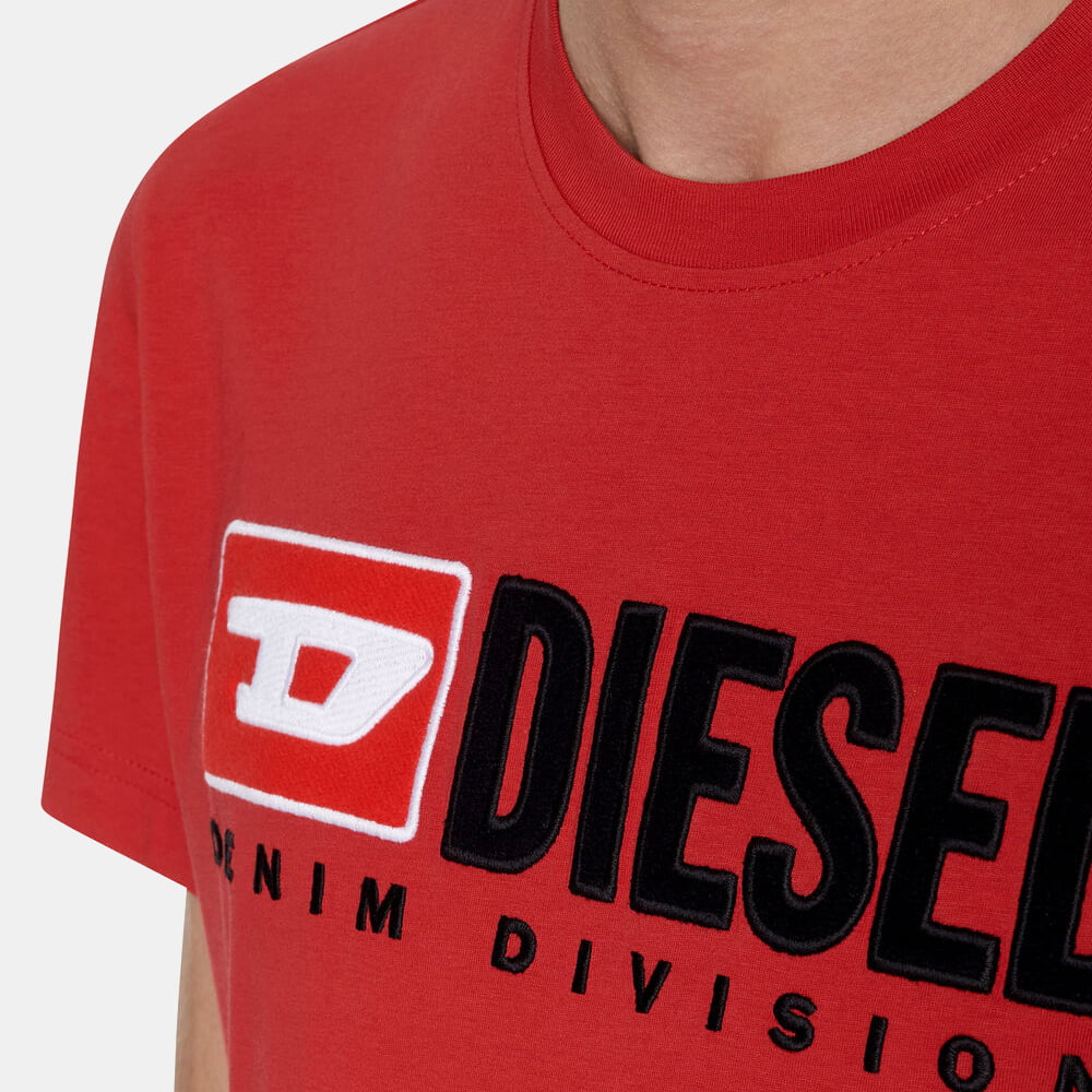 Diesel T Shirt A03766 0aaxj Red Vermelho Shot1