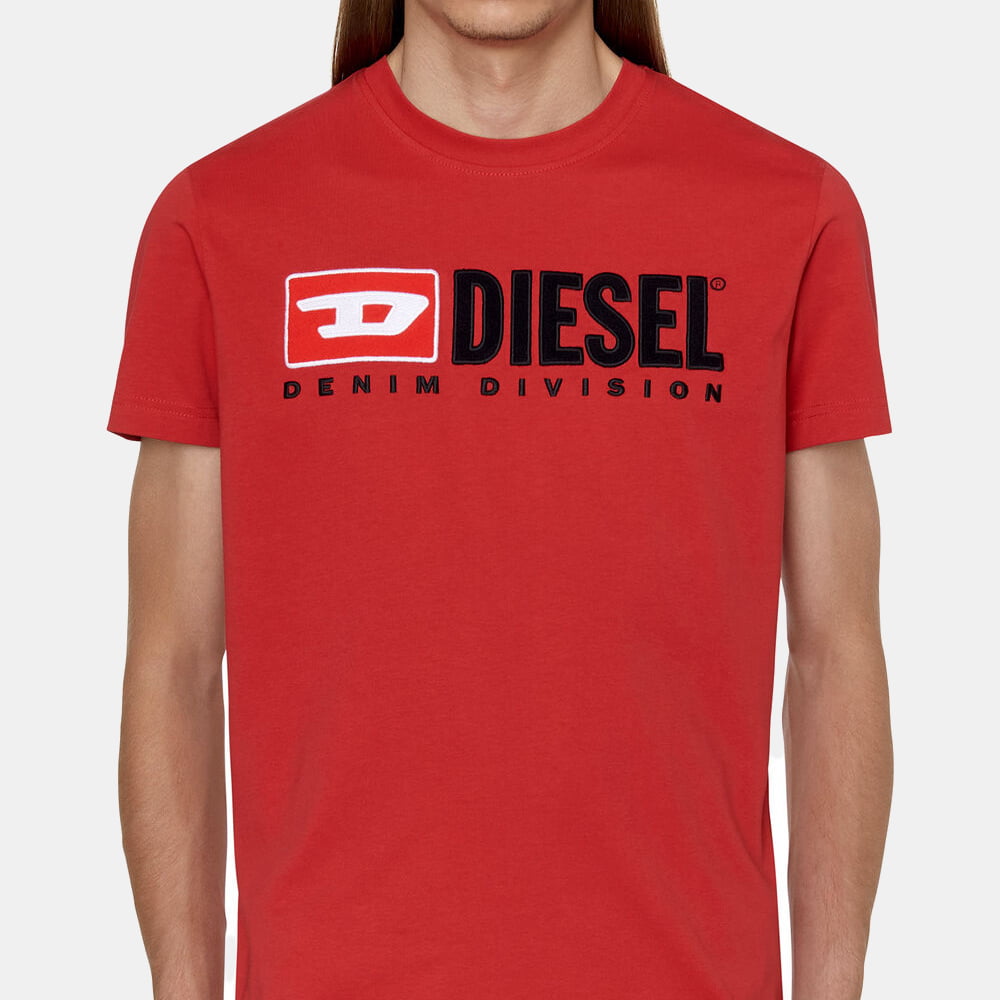 Diesel T Shirt A03766 0aaxj Red Vermelho Shot5