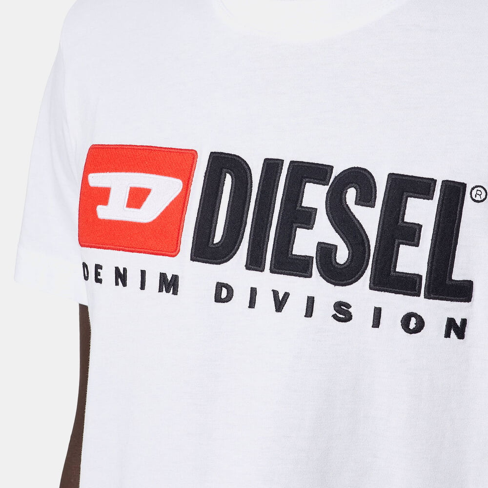 Diesel T Shirt A03766 0aaxj White Branco Shot1