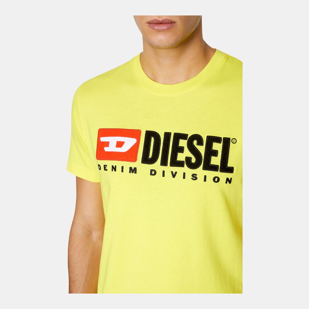 Diesel T Shirt A03766 0aaxj Yellow Amarelo Shot2