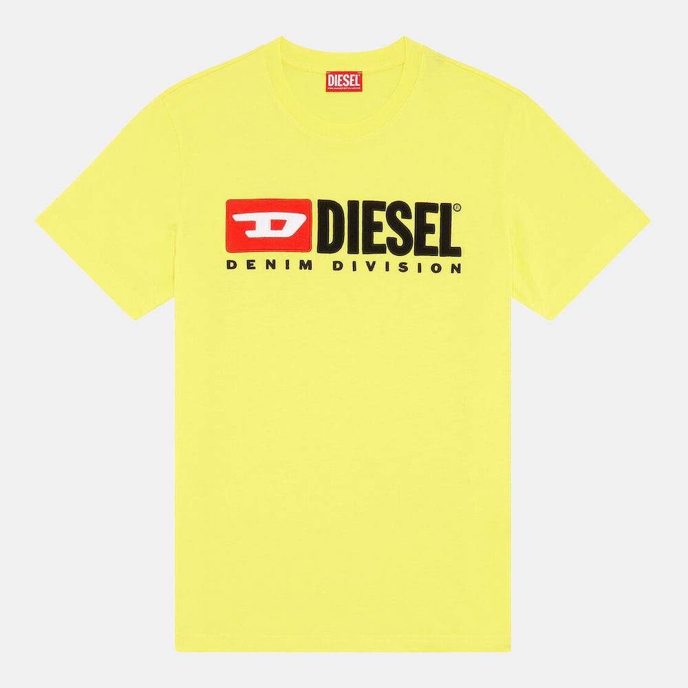 Diesel T Shirt A03766 0aaxj Yellow Amarelo Shot6