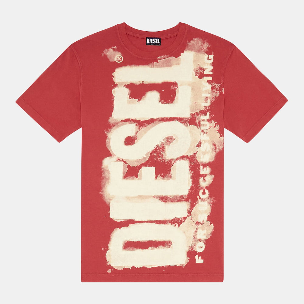 Diesel T Shirt A06483 0asub Red Multi Vermelho Multicolor Shot8