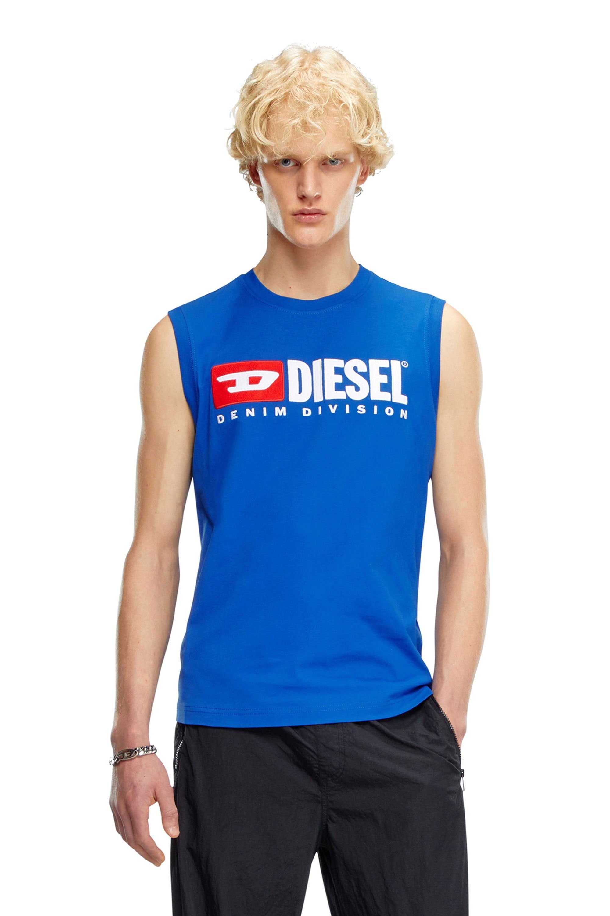 Diesel T Shirt A10508 0grai Royal Blue Azul Royal_shot3