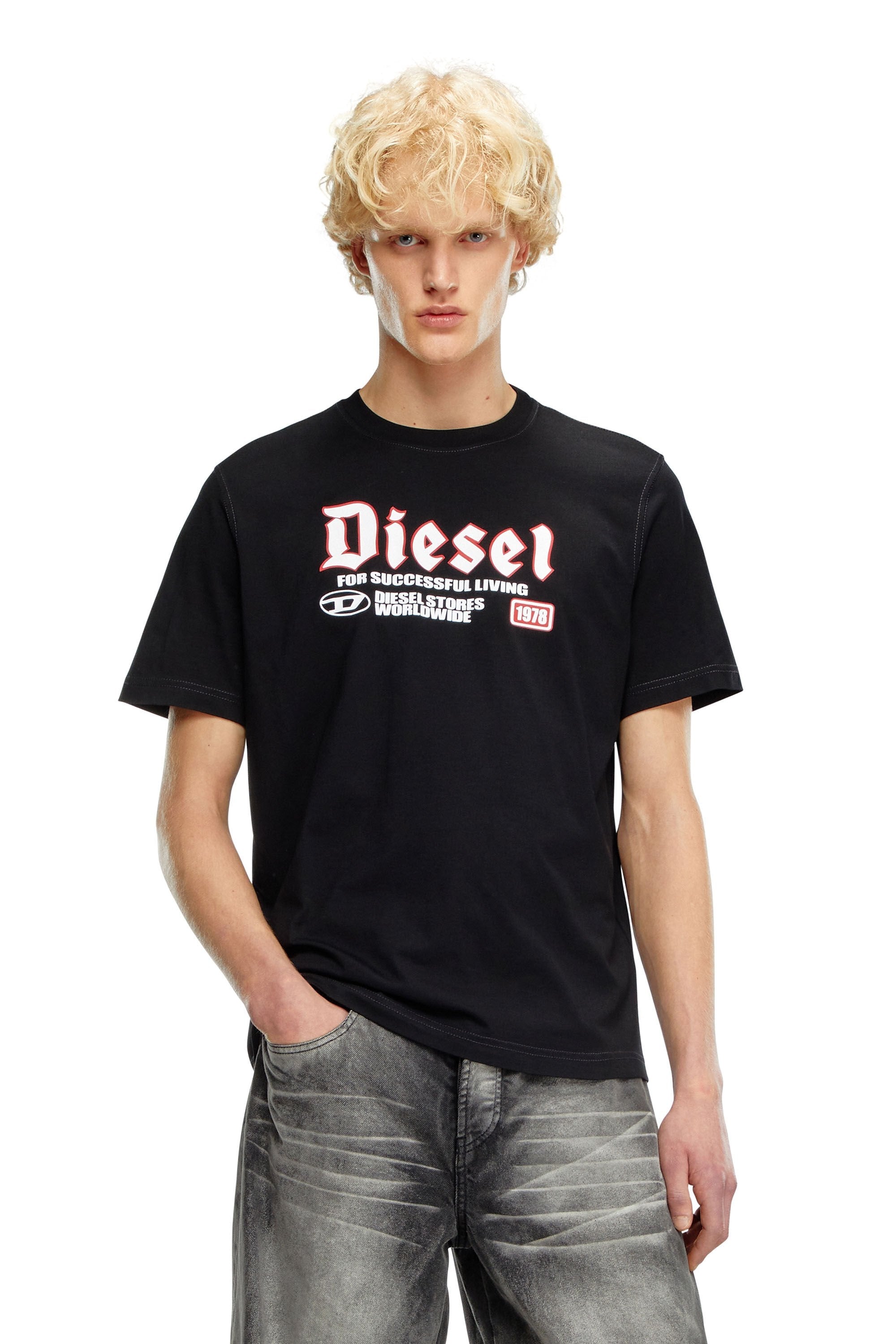 Diesel T Shirt A14789 0grai Black Preto_shot3