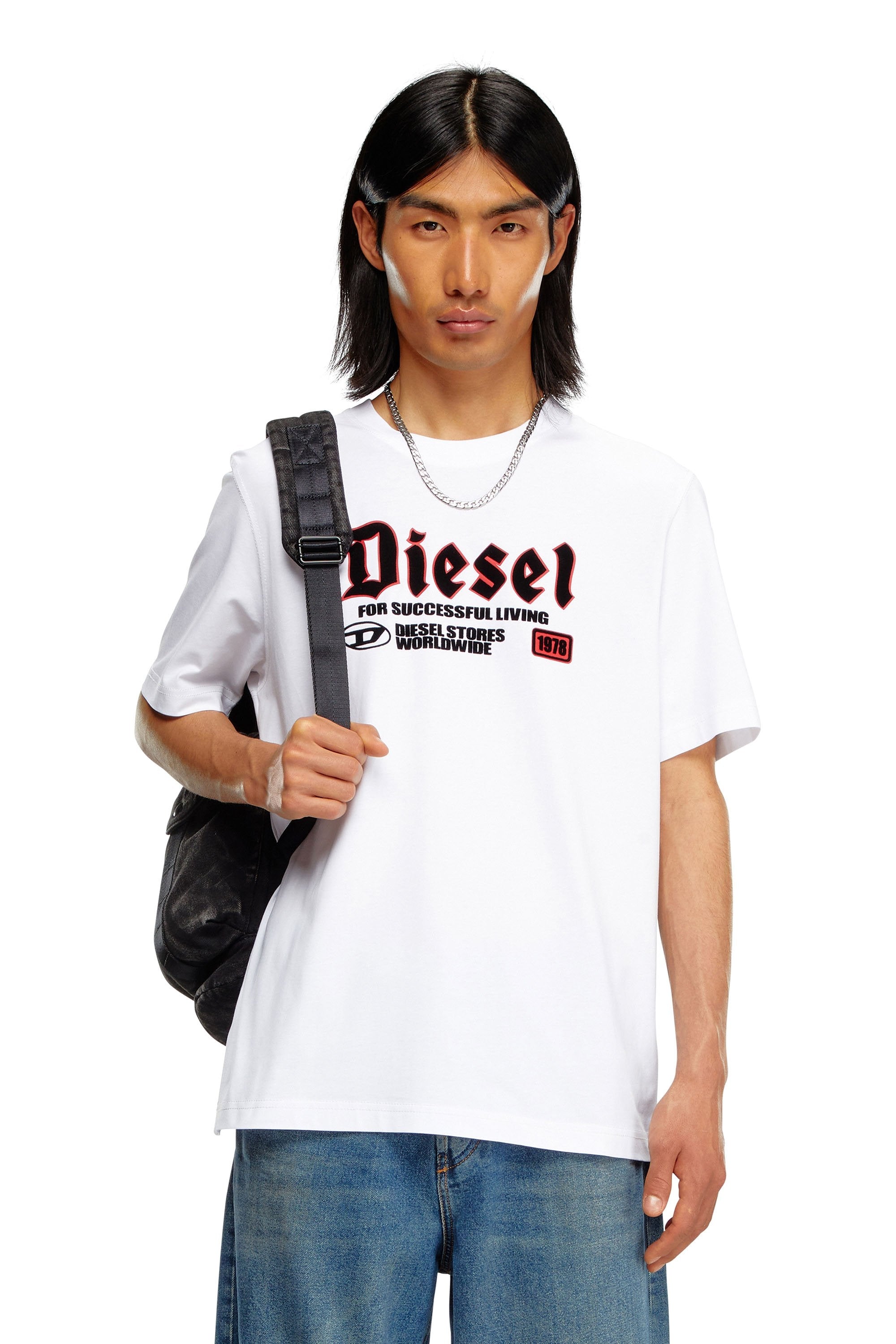 Diesel T Shirt A14789 0grai White Branco_shot3