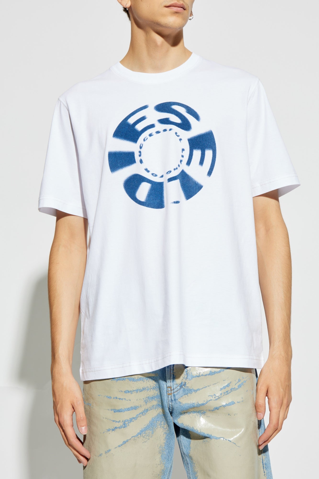 Diesel T Shirt A14790 0grai White Branco_shot3