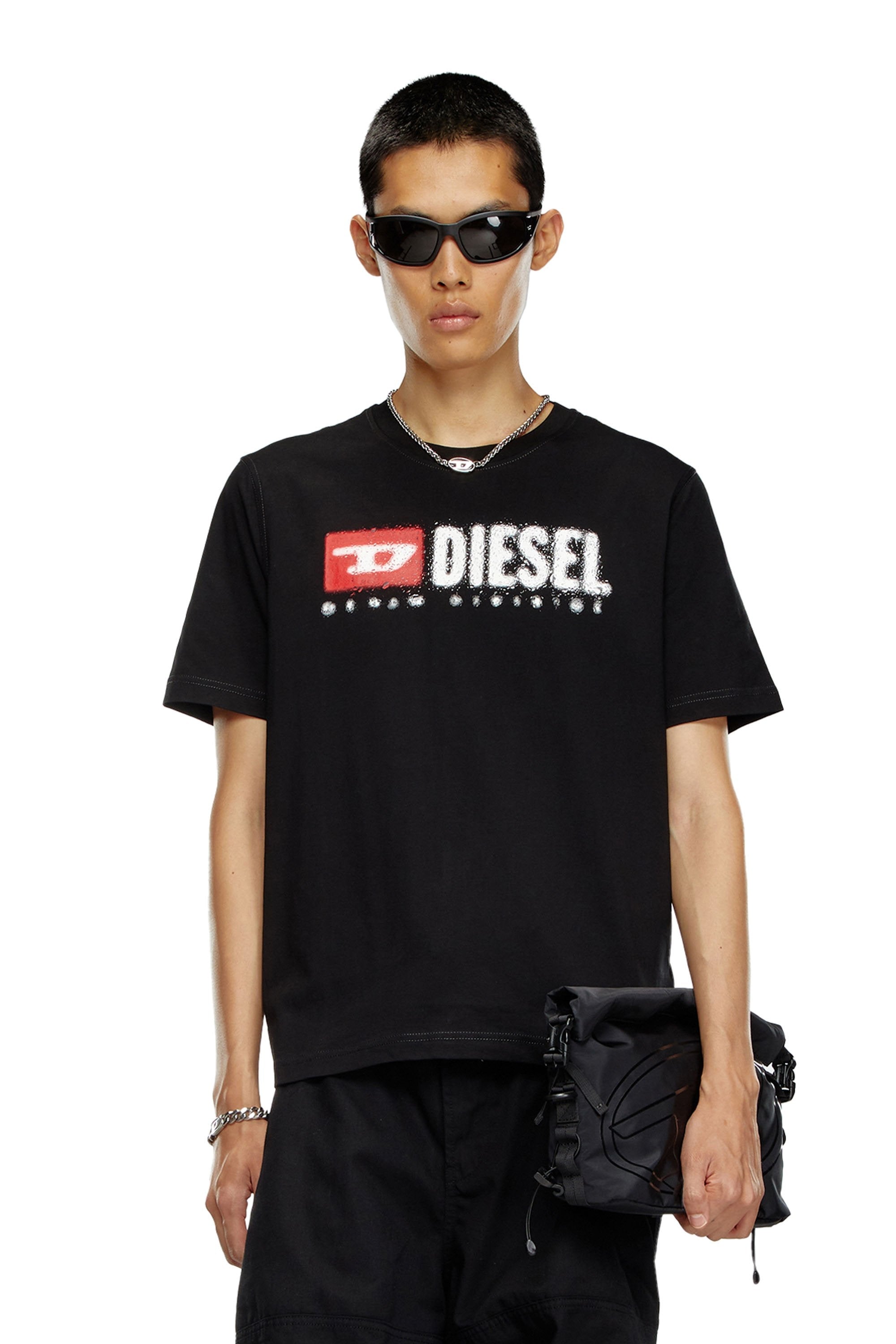 Diesel T Shirt A15025 0grai Black Preto_shot3