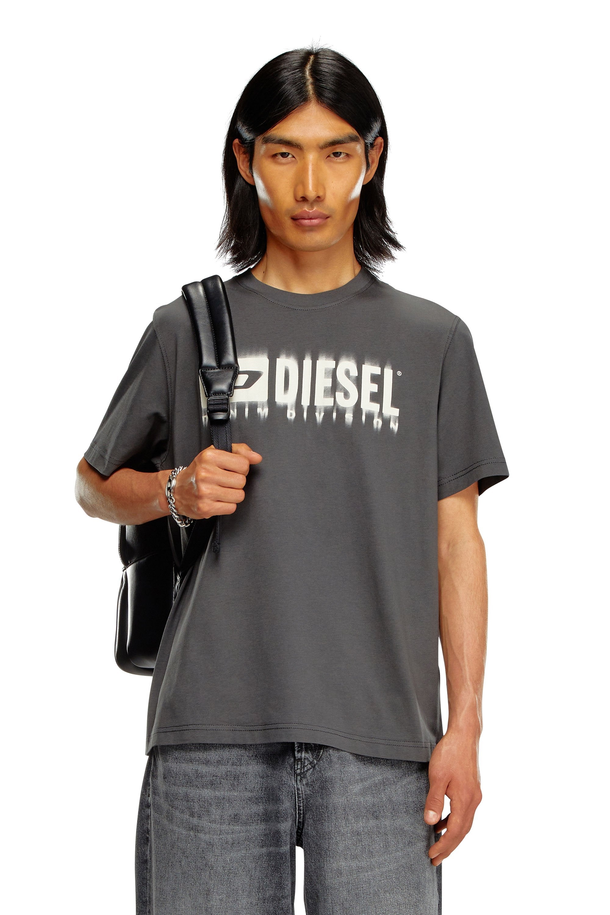 Diesel T Shirt A15398 0grai Grey Cinza_shot3