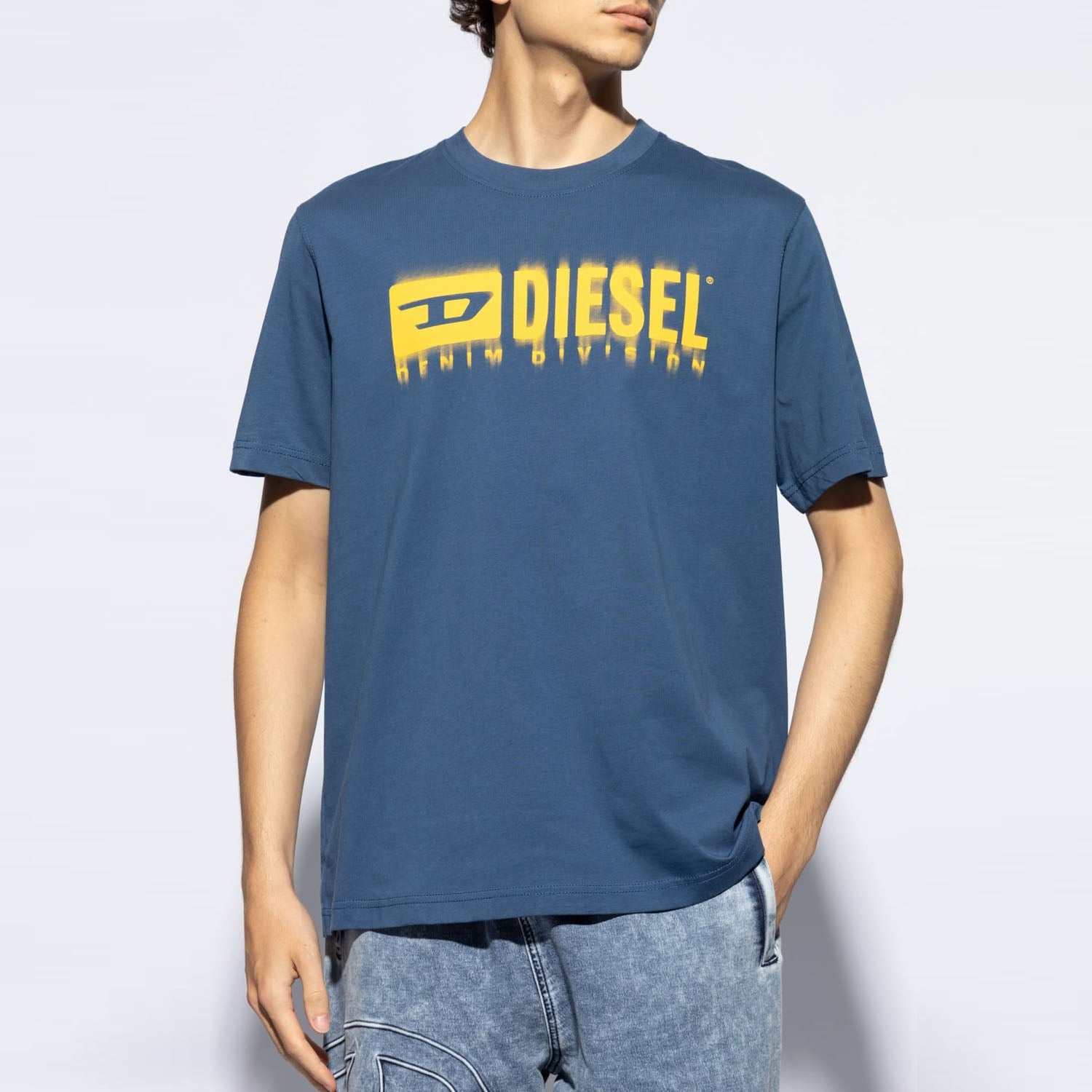 Diesel T Shirt A15398 0grai Royal Blue Azul Royal_shot2