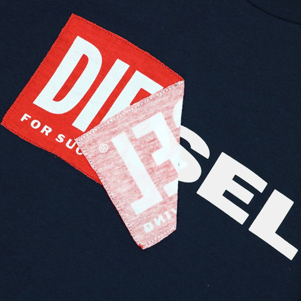 Diesel T Shirt S02x 0091b Navy Navy Shot3