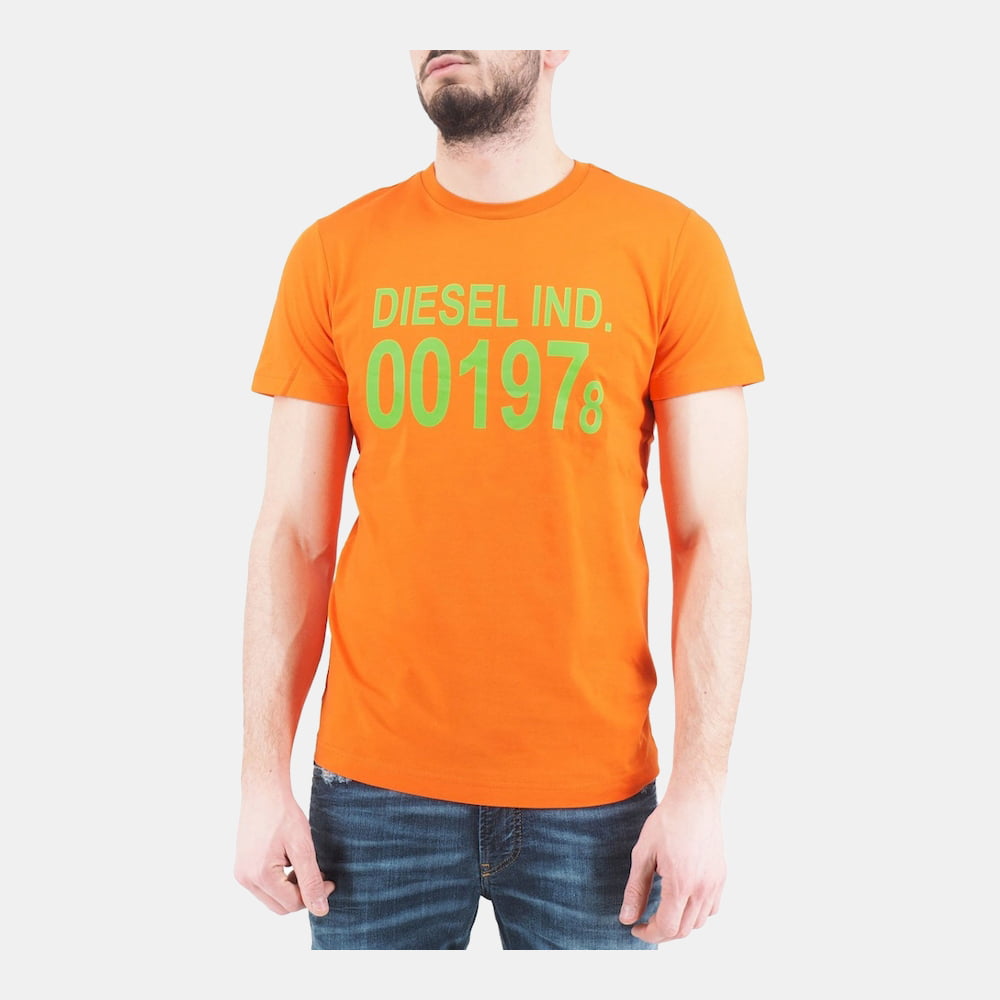 Diesel T Shirt Sasa 0aaxj Orange Laranja Shot12