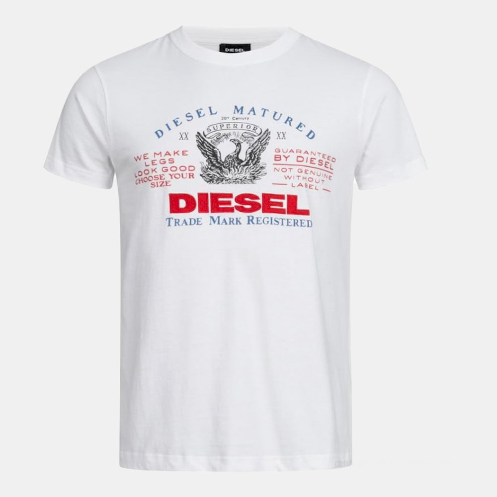 Diesel T Shirt Scq6 0091b White Branco Shot8