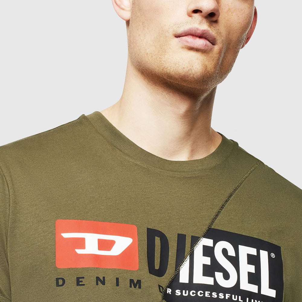 Diesel T Shirt Sdp1 0091a Dk.green Verde Escuro Shot5