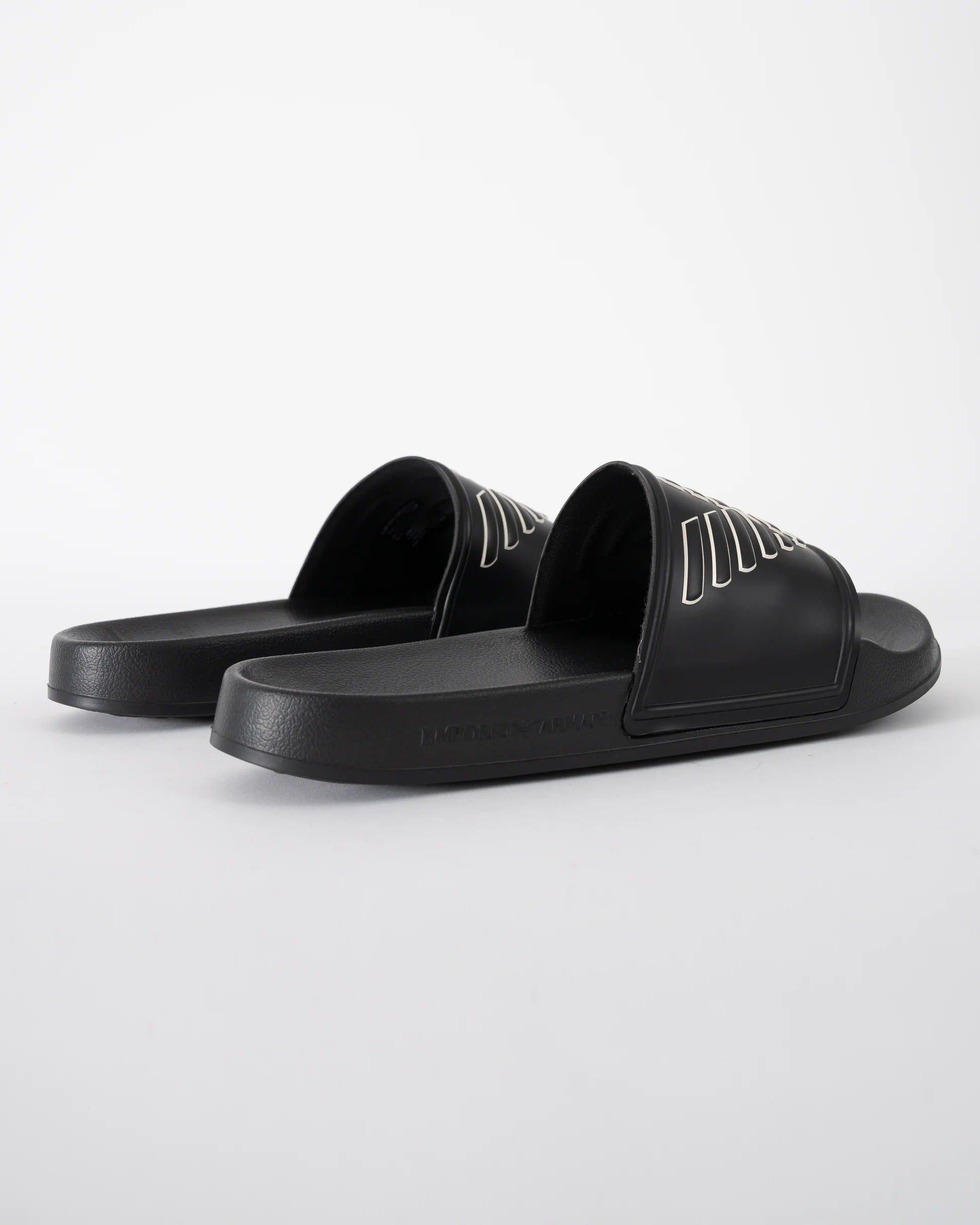Emporio Armani Chinelos Slippers Ex000042 Af22189 Blk White Preto Branco_shot3