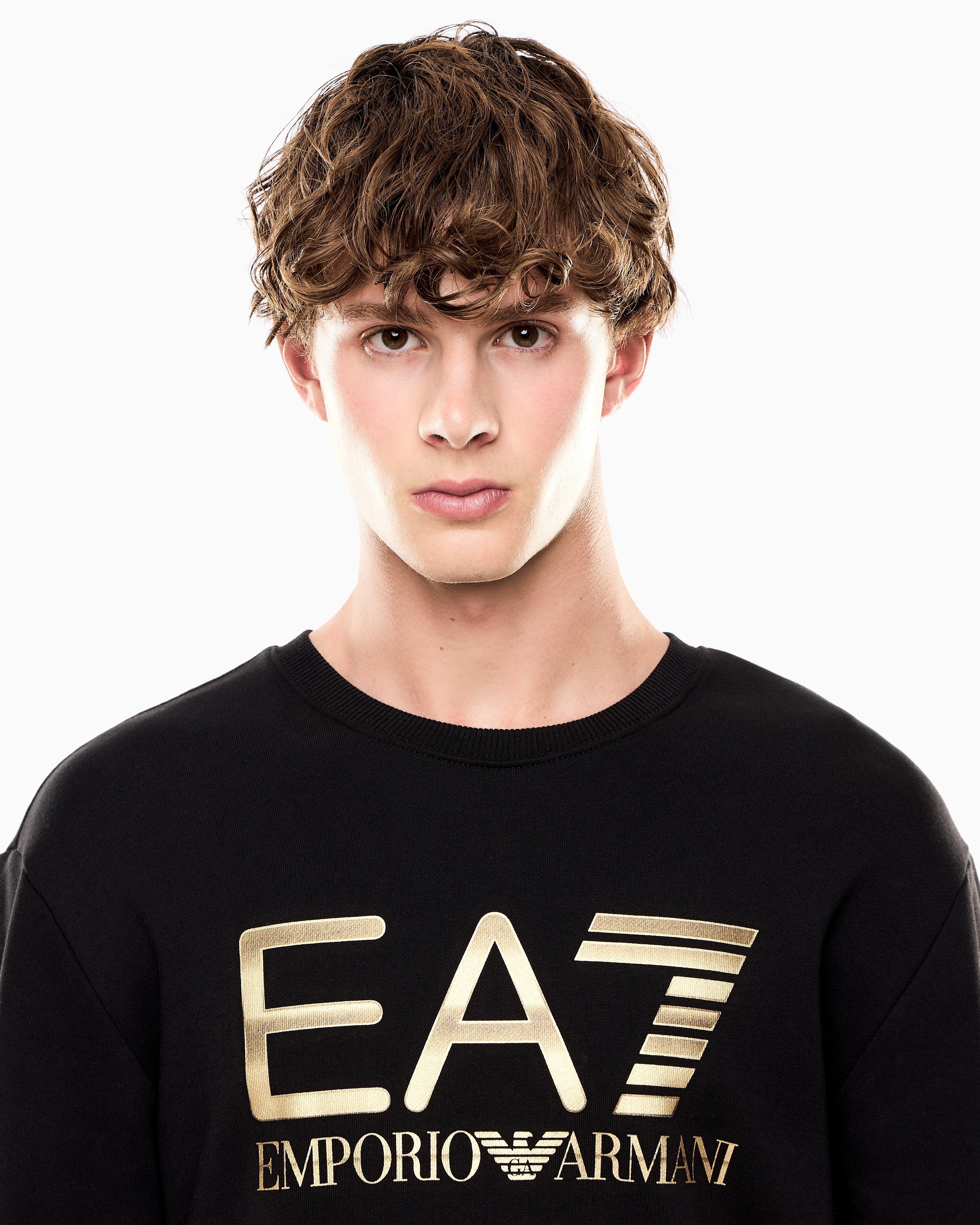 Emporio Armani Ea7 Camisola Sweat 7m001191 Af17787 Blk Gold Preto Ouro_shot1