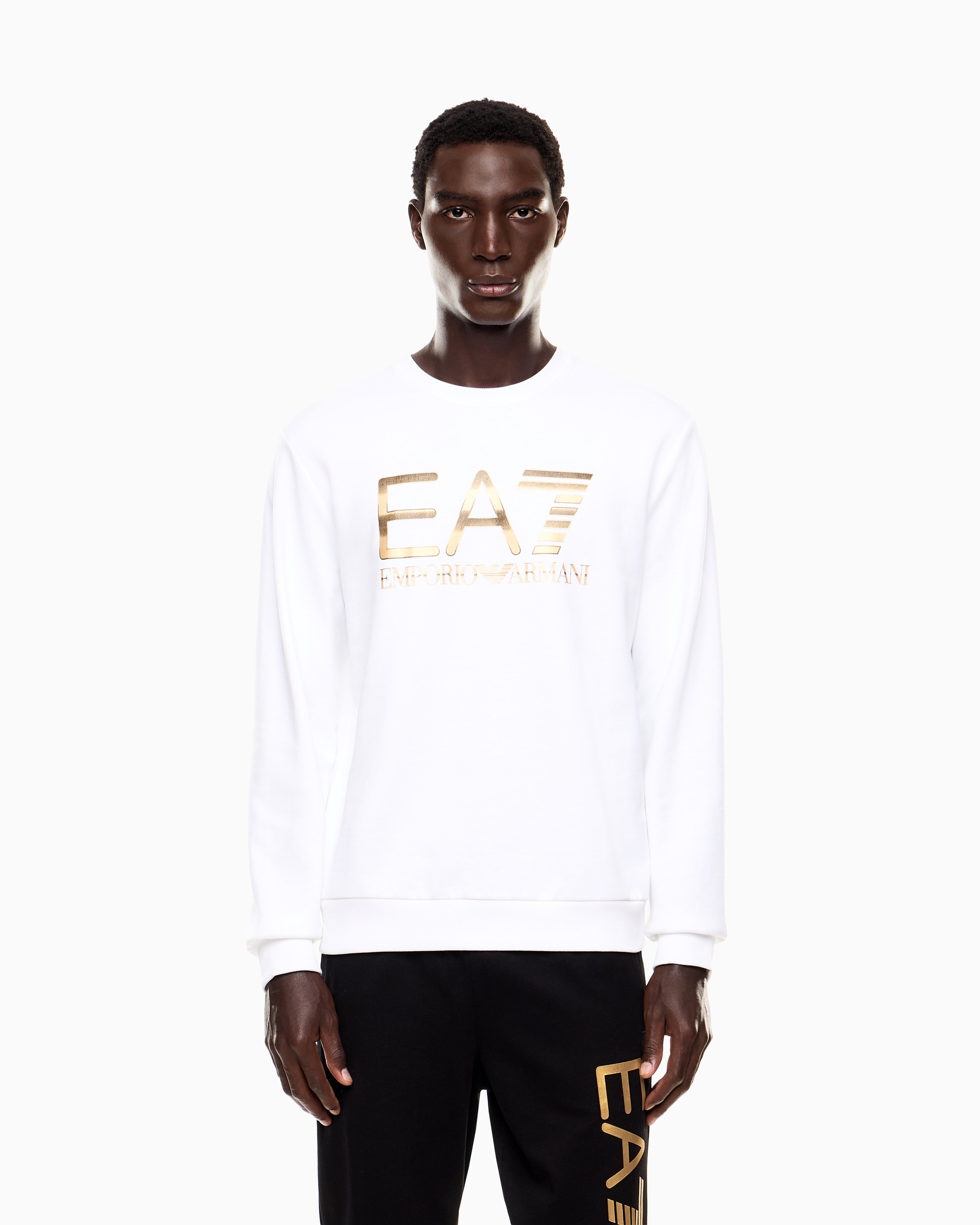 Emporio Armani Ea7 Camisola Sweat 7m001191 Af17787 Whi Gold Branco Dourado_shot2